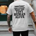 Today's Mission Keep Tiny Human Alive Father's Day Dad Men's Back Print T-Shirt