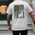 US Flag Deer Elk Buck Camoflage Hunting Hunter Dad Grandpa Men's Back Print T-Shirt