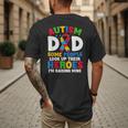 Autism Dad Puzzle Ribbon Proud Son Hero Autism Awareness Men's Back Print T-Shirt