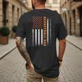 Basketball Dad USA US Flag Basketball Men Men's Back Print T-Shirt
