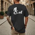 Bigfoot Walking Dachshund Tee Wiener Dog Dad Men's Back Print T-Shirt