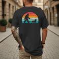 Bigfoot Walking a Dog Corgi Lovers Dog Dad Men's Back Print T-Shirt