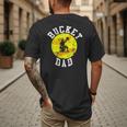 Bucket Dad Softball Dad Baseball Father's Coach Men's Back Print T-Shirt