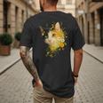 Calico Cat With Flowers For Mom Dad Women Men Kids Botanical Men's Back Print T-Shirt