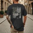 Camo US Flag Deer Elk Buck Camoflage Hunting Hunter Dad Short Sleeve Men's Back Print T-Shirt