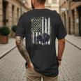 Camo USA Flag Bison Camouflage Hunting Wildlife Hunter Dad Men's Back Print T-Shirt