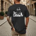Cat Dad Life The Catfather Fathers Day Vintage Men's Back Print T-Shirt