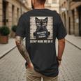 Catnip Made Me Do It Mugshot For Cat Lover Cat Mom Cat Dad Men's Back Print T-Shirt