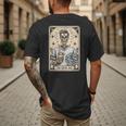 Cheer Dad Tarot Card Skeleton Cheerleading Fathers Day Men's Back Print T-Shirt