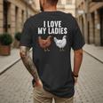 Cool Chicken Art For Men Women Dad Rooster Chicken Farmer Men's Back Print T-Shirt