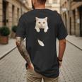 Cute Cat Pocket Cat Mom Cat Dad Cat Lover Men's Back Print T-Shirt