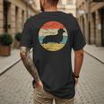 Dachshund Long Haired Dog Vintage Mom Dad Retro Men's Back Print T-Shirt