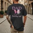 Dad 1st First Birthday Matching Family Butterfly Floral Men's Back Print T-Shirt