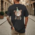 Dad Bear 1st Birthday Beary First Birthday Matching Family Men's Back Print T-Shirt
