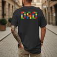 Dad Of The Birthday Boy Building Blocks Bricks Builder Men's Back Print T-Shirt Dad Of The Birthday Boy Building Blocks Bricks Builder Men's Back Print T-Shirt