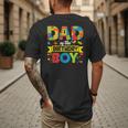 Dad Of The Birthday Boy Master Builder Kids Building Blocks Men's Back Print T-Shirt