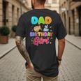 Dad Of The Birthday Girl Painting Art Birthday Girl Family Men's Back Print T-Shirt