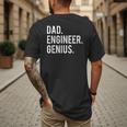 Dad Engineer Genius Cute Engineering Father Men's Back Print T-Shirt