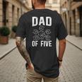 Dad Of Five Father Of 5 Proud Dad Of 5 Father Of Five Men's Back Print T-Shirt
