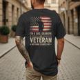 Im A Dad Grandpa And A Veteran Nothing Scares Me Veteran Men's Back Print T-Shirt