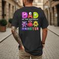 Dad Little Monster Kids 1st Birthday Party Family Monster Small Men's Back Print T-Shirt