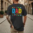 Dad Master Builder Building Bricks Blocks Family Fathers Day Men's Back Print T-Shirt Dad Master Builder Building Bricks Blocks Family Fathers Day Men's Back Print T-Shirt