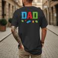 Dad Master Builder Building Bricks Blocks Family Set Parents Small Men's Back Print T-Shirt