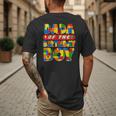 Dad And Mom Dada Birthday Boy Building Bricks Family Party Men's Back Print T-Shirt