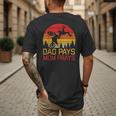 Dad Pays Mom Prays Dirt Bike Retro Motocross Boys Kids Men's Back Print T-Shirt