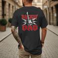Dad Rockin One Birthday Family Matching Rock Guitar Men's Back Print T-Shirt