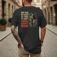 My Dad Is A Soldier Hero Proud Army Son US Military Men's Back Print T-Shirt