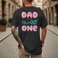 Dad Of Sweet One First Birthday Matching Family Donut Theme Men's Back Print T-Shirt