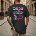 Dada Of The Birthday For Girl Dinosaur T-Rex Party Family Men's Back Print T-Shirt