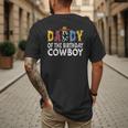 Daddy 1st Birthday Cowboy Western Daddy Birthday Boy Men's Back Print T-Shirt
