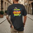 Daddy Of The Birthday Astronaut Boy Outer Space Theme Party Men's Back Print T-Shirt