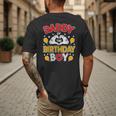 Daddy Of The Birthday Boy Shirt Matching Dad Son Family Bday Men's Back Print T-Shirt