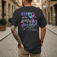 Daddy Of The Birthday Mermaid Matching Family Party Father's Men's Back Print T-Shirt Daddy Of The Birthday Mermaid Matching Family Party Father's Men's Back Print T-Shirt