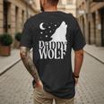 Daddy Wolf Matching Family Tribe Wolves Moon Men's Back Print T-Shirt