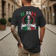 El Papa Mas Chingon Mexican Dad Husband Regalo Flag Men's Back Print T-Shirt