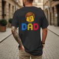 Family Dad Master Builder Building Bricks Blocks Fathers Day Men's Back Print T-Shirt