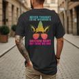 Fathers Day I Wear A Unicorn Shirt Dadacorn Men's Back Print T-Shirt