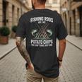 Fishing Rods Are Like Potato Chips Dad Fisherman Men's Back Print T-Shirt