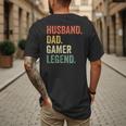 Gamer Husband Dad Video Game Legend Father's Day Men's Back Print T-Shirt