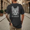 Glitch Weird Cat Kitten Optical Illusion Cat Mom Dad Men's Back Print T-Shirt