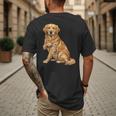 Golden Retriever I Love Dad Dog Dad Father's Day Men's Back Print T-Shirt