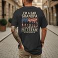 I'm A Dad Grandpa And Veteran Patriotic US Flag Veterans Day Men's Back Print T-Shirt