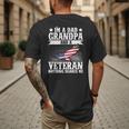 I'm A Dad Grandpa And A Veteran US Flag Veterans Day Men's Back Print T-Shirt