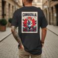 Japanese Art Corgi Dog Mom Dad Men's Back Print T-Shirt