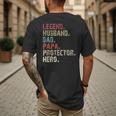 Legend Husband Dad Papa Protector Hero For Dad Men's Back Print T-Shirt