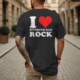 I Love Divorced Dad Rock Quote Men's Back Print T-Shirt